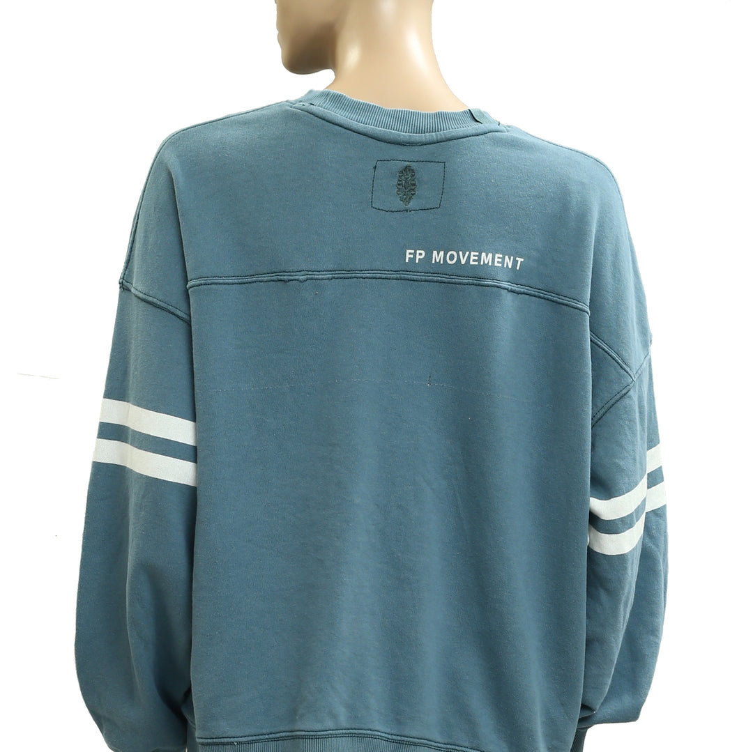 Free People FP Movement All Star Buti Logo Pullover Sweatshirt Top