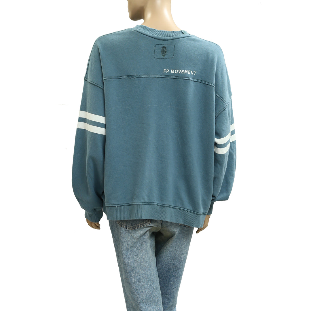 Free People FP Movement All Star Buti Logo Pullover Sweatshirt Top