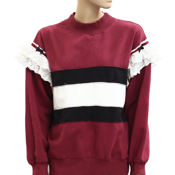 BDG Urban Outfitters Emory Ruffle Pullover Sweatshirt Top