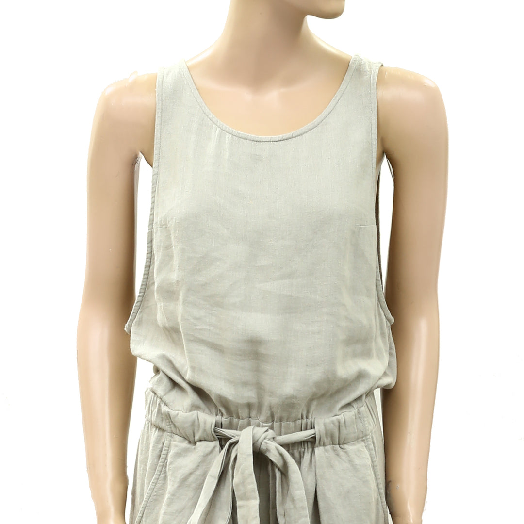 Free People Free-Est Sandshell Linen Linden One-Piece Jumpsuit