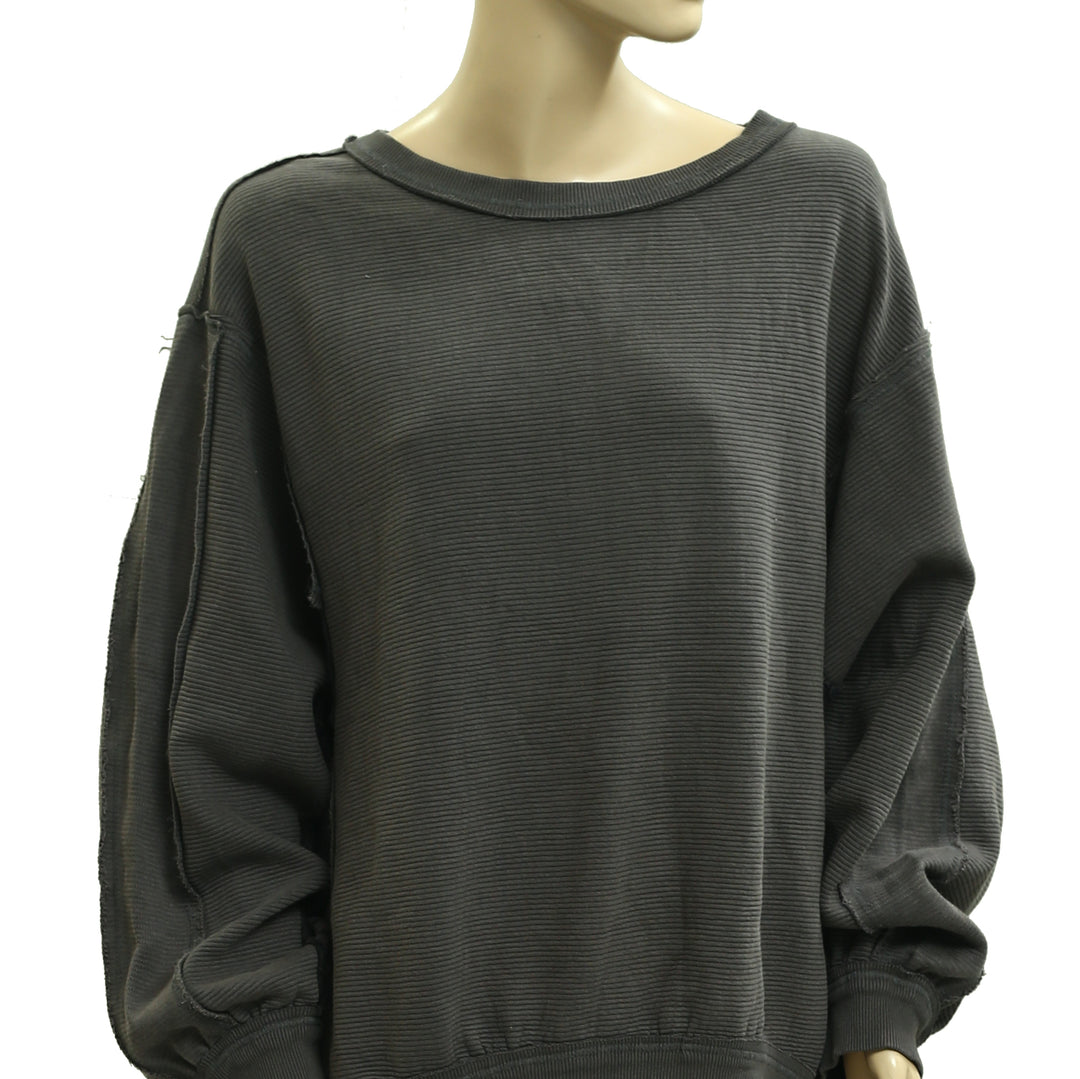 Free People We The Free Thermal Striped Printed Pullover Top