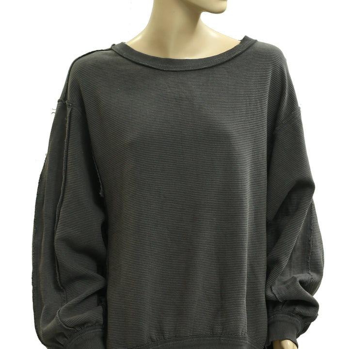 Free People We The Free Thermal Striped Printed Pullover Top