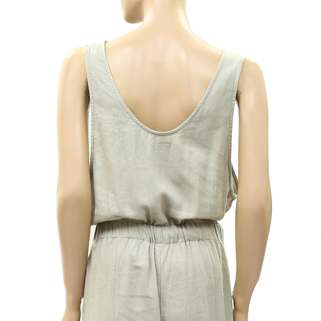 Free People Free-Est Sandshell Linen Linden One-Piece Jumpsuit
