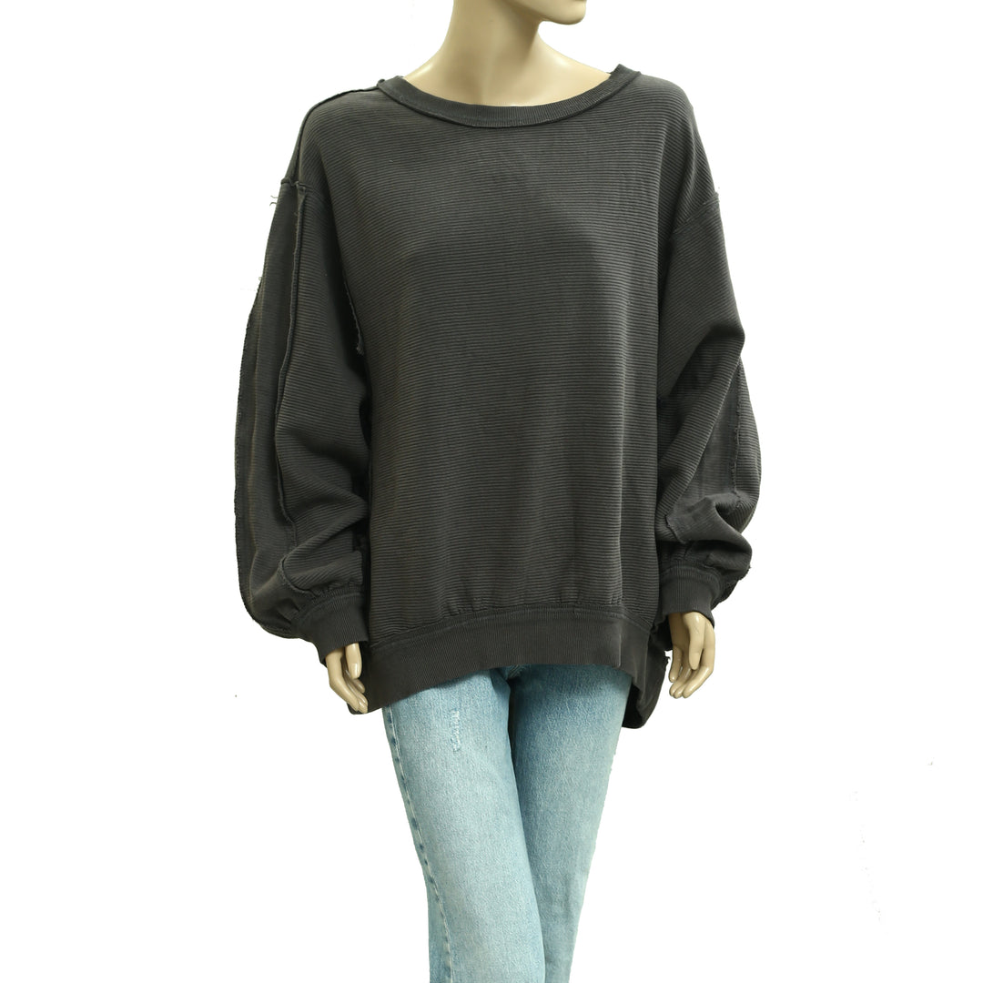 Free People We The Free Thermal Striped Printed Pullover Top