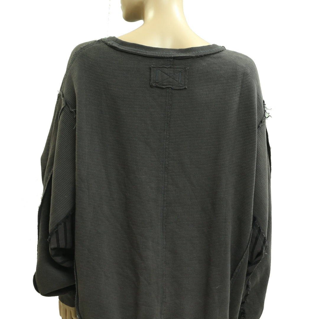 Free People We The Free Thermal Striped Printed Pullover Top