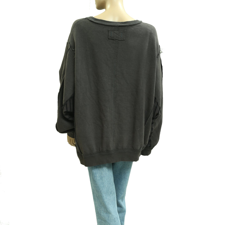 Free People We The Free Thermal Striped Printed Pullover Top