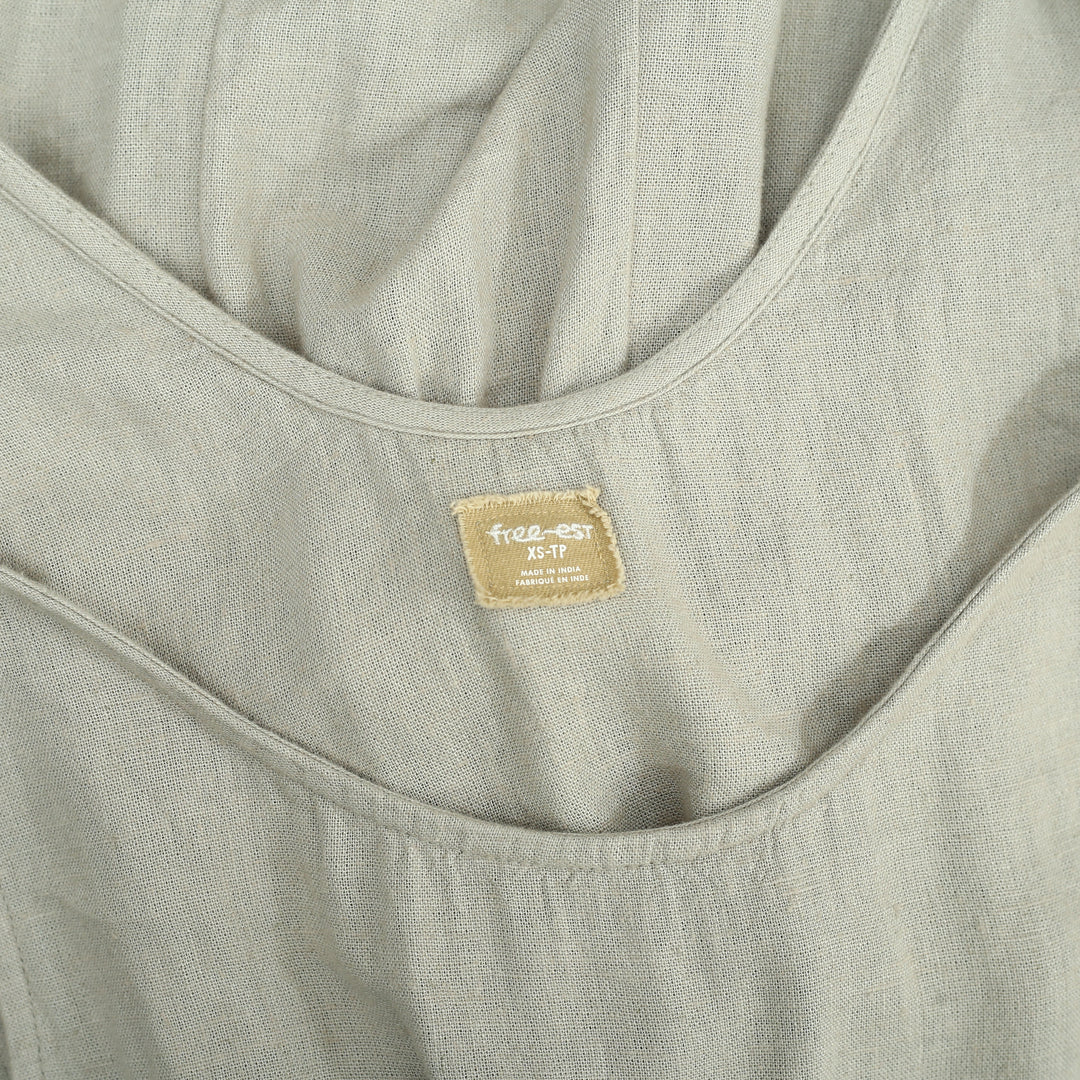 Free People Free-Est Sandshell Linen Linden One-Piece Jumpsuit