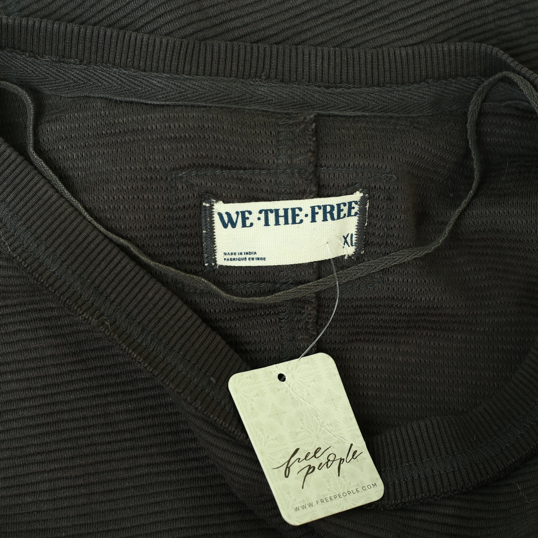 Free People We The Free Thermal Striped Printed Pullover Top