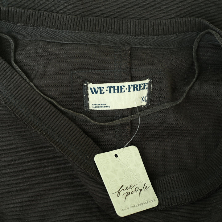 Free People We The Free Thermal Striped Printed Pullover Top