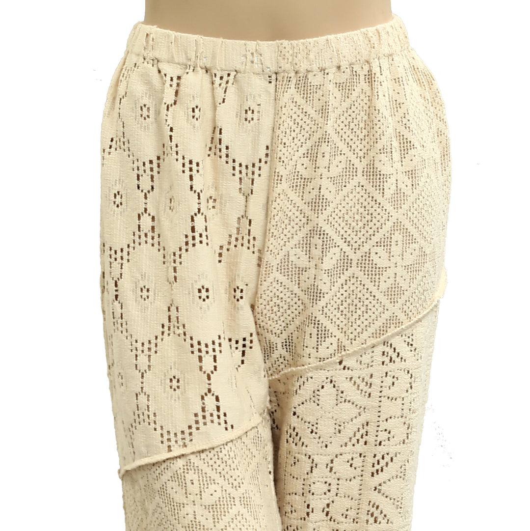 Free People Floral Crochet Wide -leg Pants