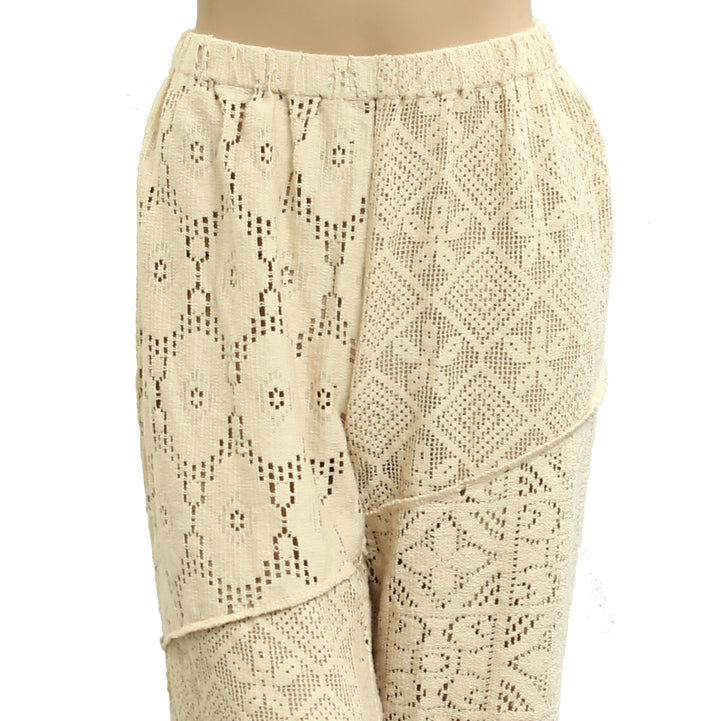 Free People Floral Crochet Wide -leg Pants