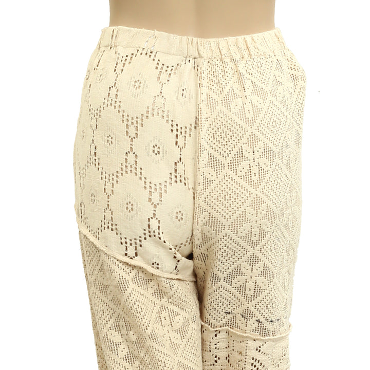 Free People Floral Crochet Wide -leg Pants