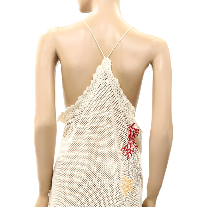 Anthropologie Celandine Crochet V-Neck Mini Dress