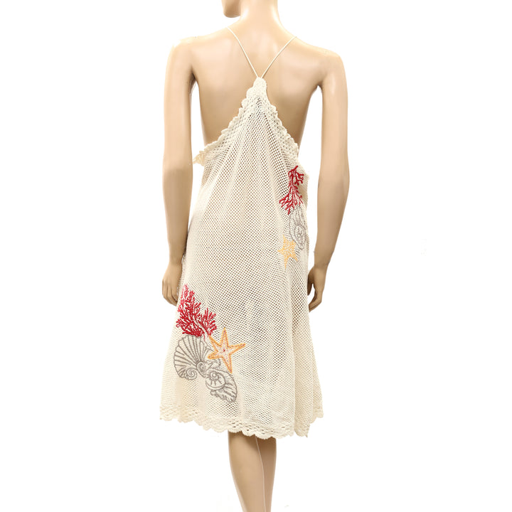 Anthropologie Celandine Crochet V-Neck Mini Dress