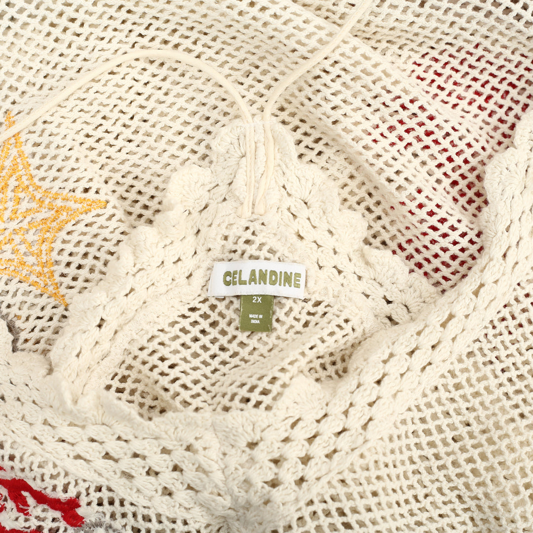 Anthropologie Celandine Crochet V-Neck Mini Dress