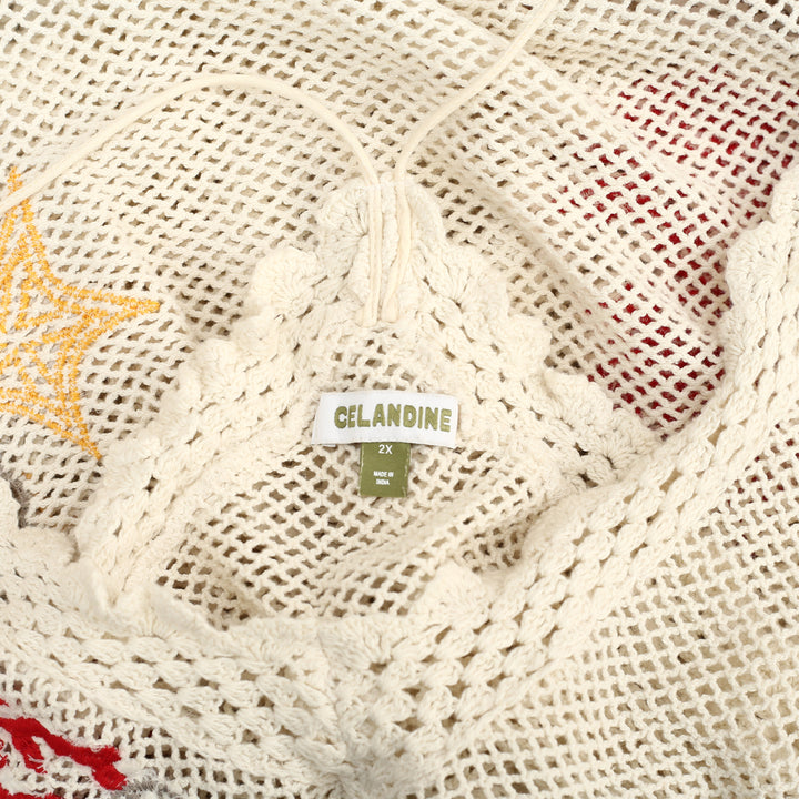 Anthropologie Celandine Crochet V-Neck Mini Dress