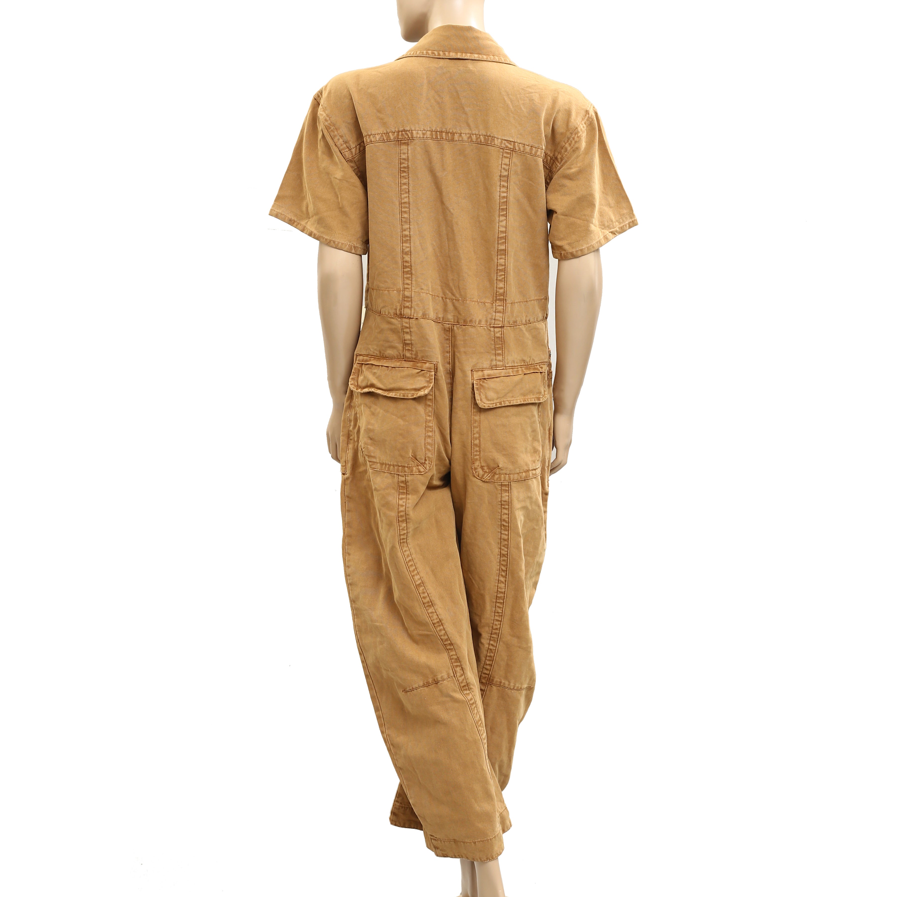Free People We The Free Maxie Washed Coverall Jumpsuit – White