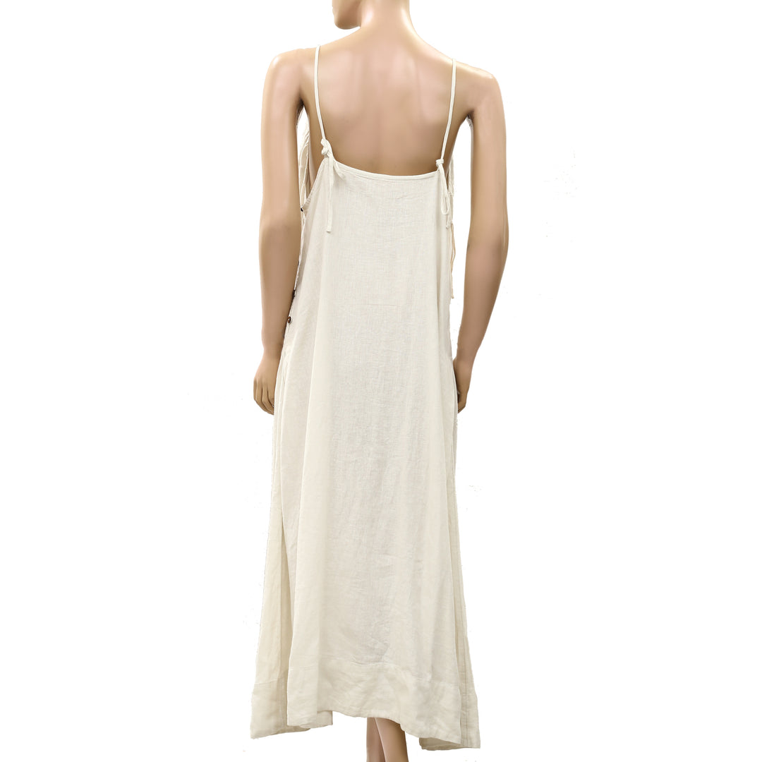 Free People Free Est Emmers Linen Midi Slip Dress