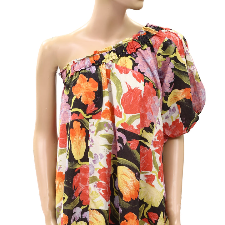 Anthropologie Yukiko Noritake One-Shoulder Mini Shift Dress