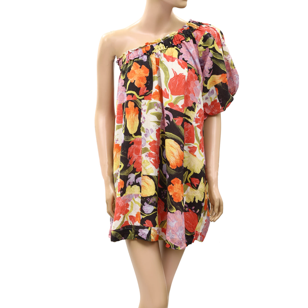 Anthropologie Yukiko Noritake One-Shoulder Mini Shift Dress