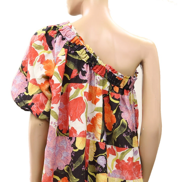 Anthropologie Yukiko Noritake One-Shoulder Mini Shift Dress