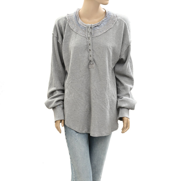 Free People We The Free Holly Henley Tunic Thermal Top