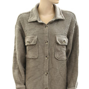 By Anthropologie Knit Shacket Shirt Tunic Top