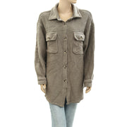 By Anthropologie Knit Shacket Shirt Tunic Top