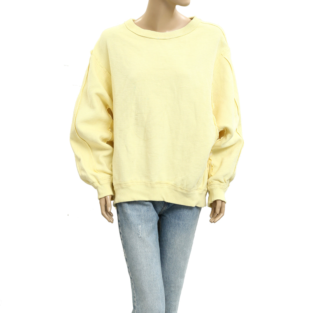 Free People We The Free Thermal Striped Printed Pullover Top