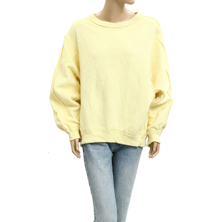 Free People We The Free Thermal Striped Printed Pullover Top