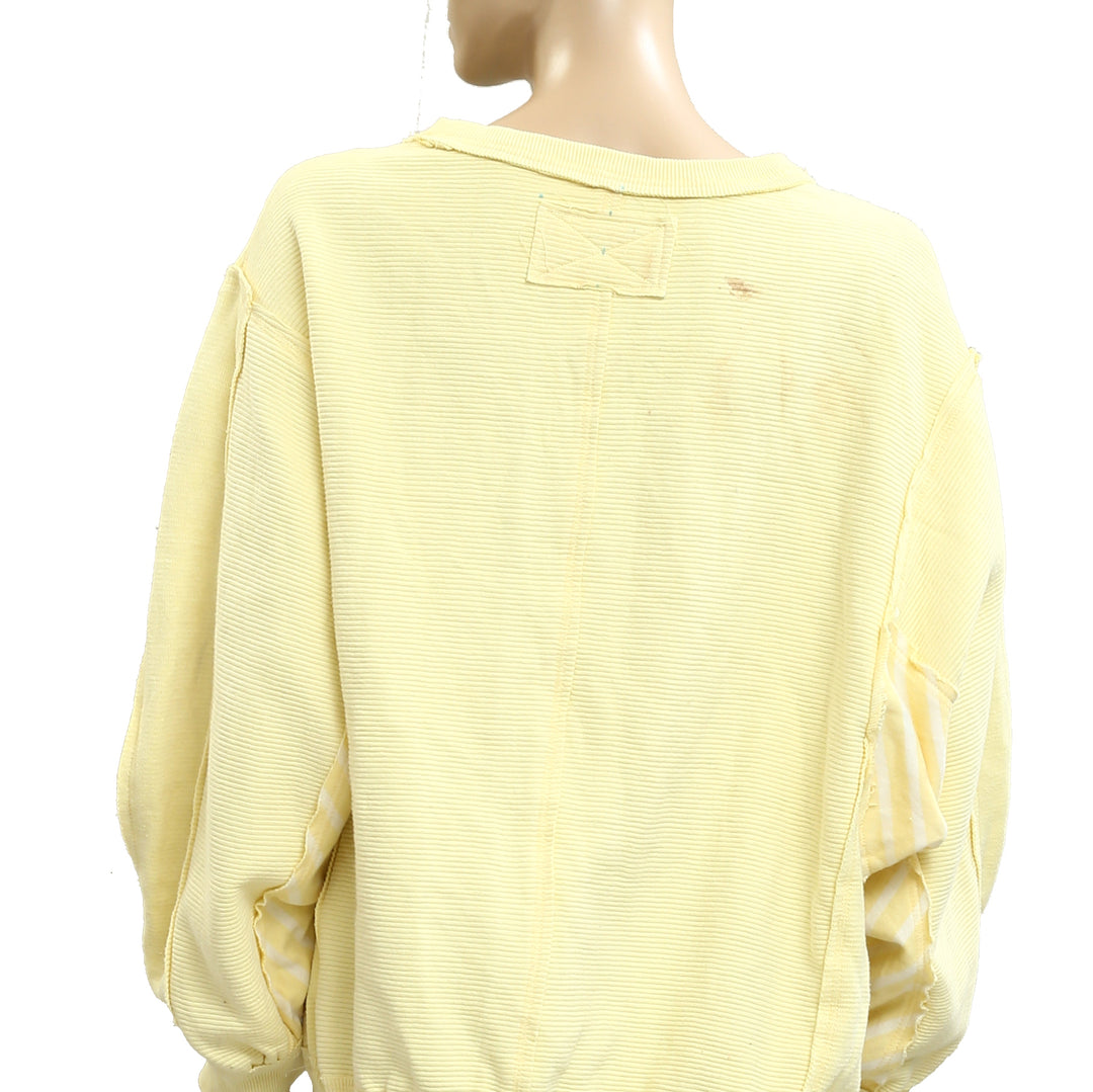 Free People We The Free Thermal Striped Printed Pullover Top