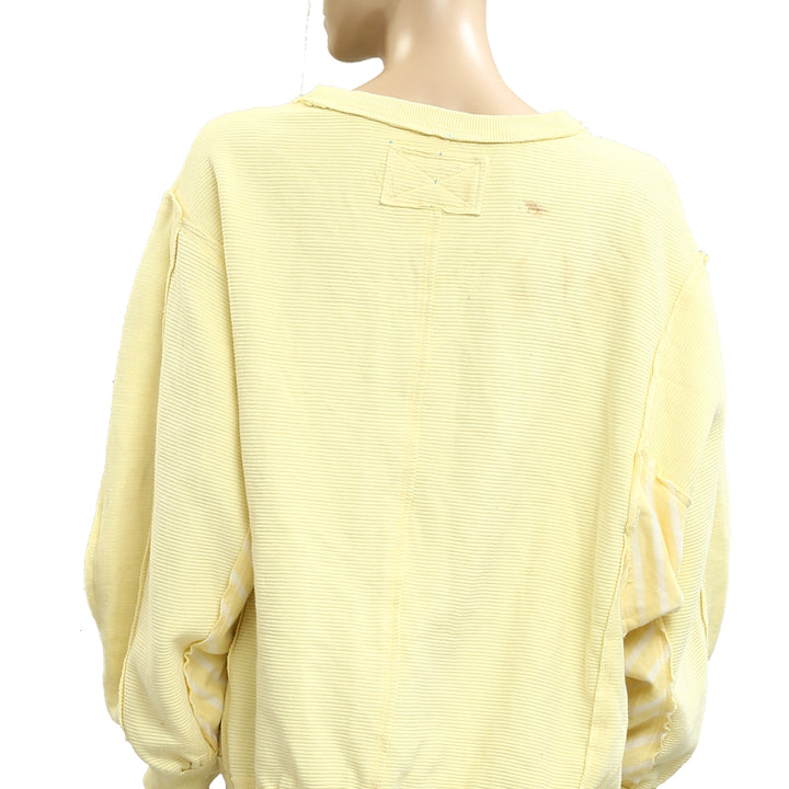 Free People We The Free Thermal Striped Printed Pullover Top