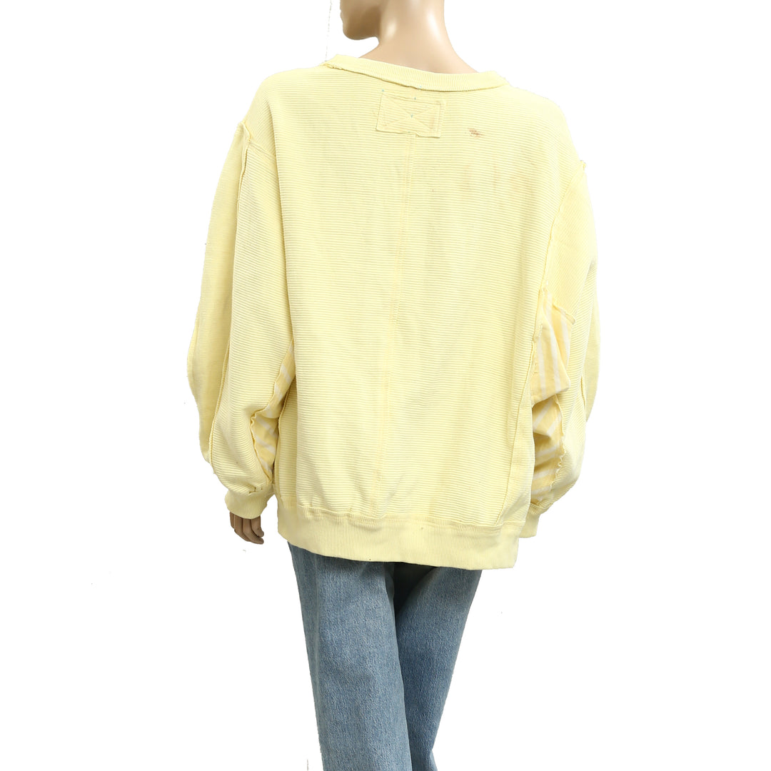 Free People We The Free Thermal Striped Printed Pullover Top