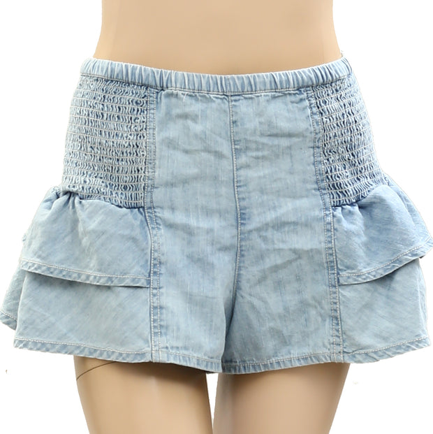 Free People We The Free Alani Pull-On Chambray Shorts