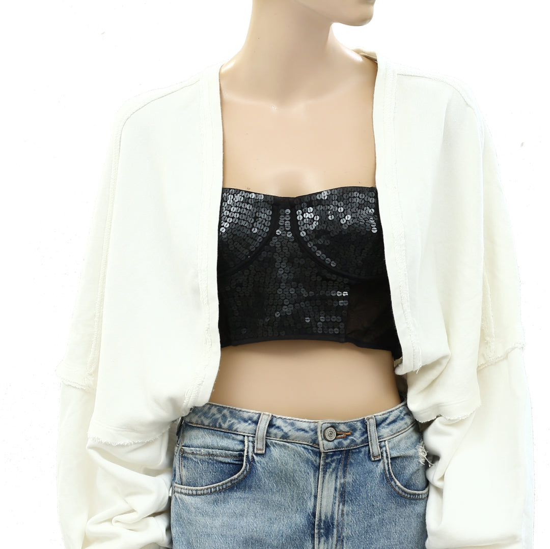 Free People Shrug It Off Sweatshirt Cropped Top