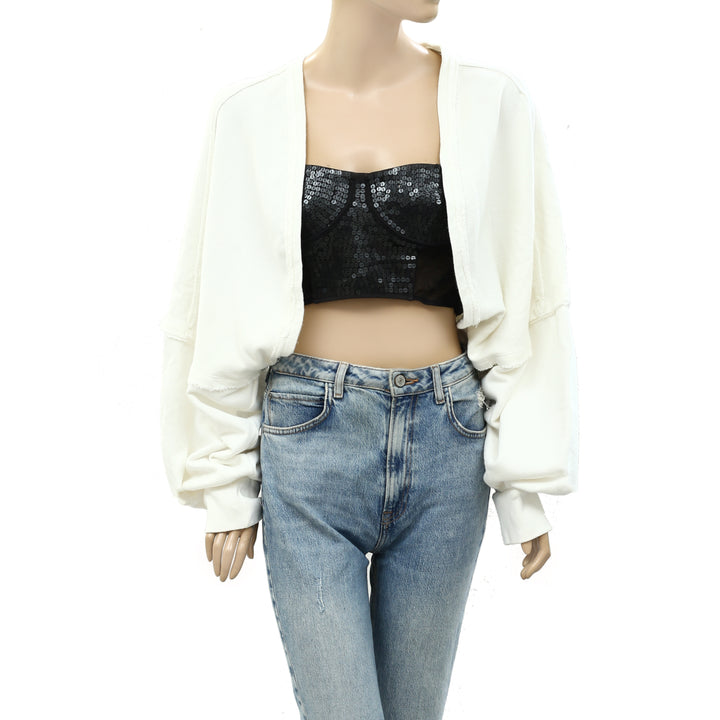 Free People Shrug It Off Sweatshirt Cropped Top