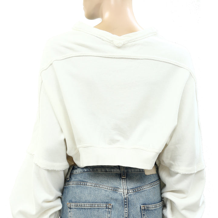 Free People Shrug It Off Sweatshirt Cropped Top