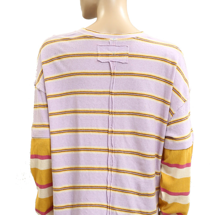 Free People We The Free Nina Stripe Long-Sleeve Tee Tunic Top