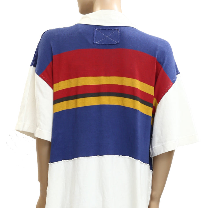 Free People Striped Classic collared Tunic Mini Dress