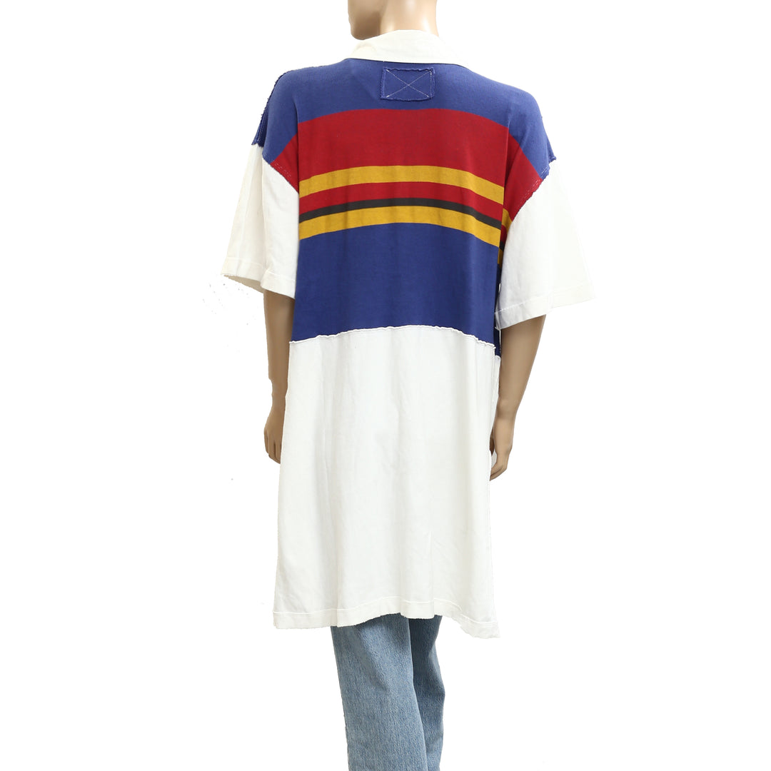 Free People Striped Classic collared Tunic Mini Dress