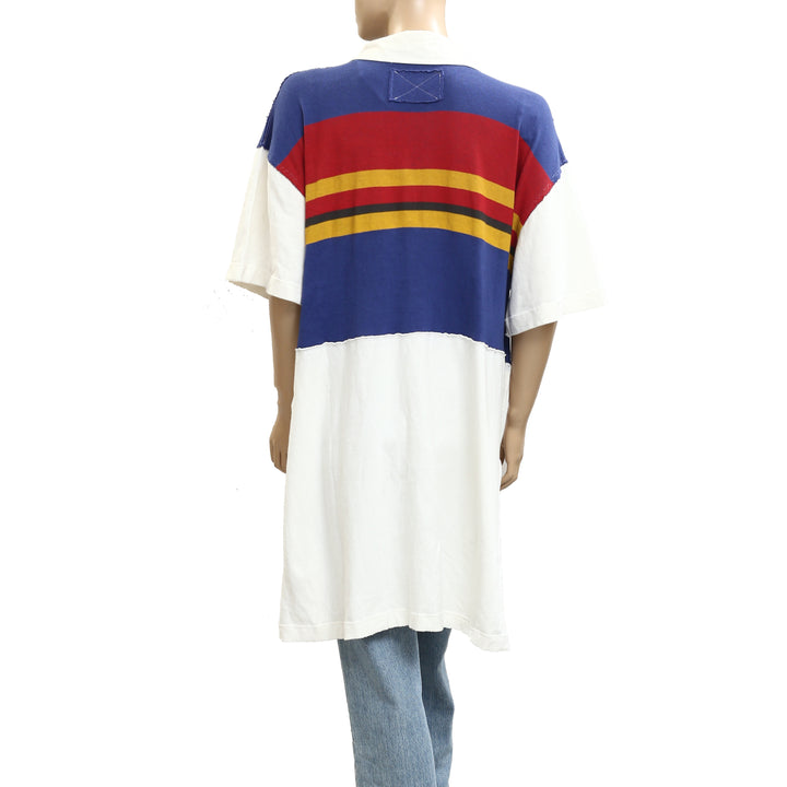 Free People Striped Classic collared Tunic Mini Dress