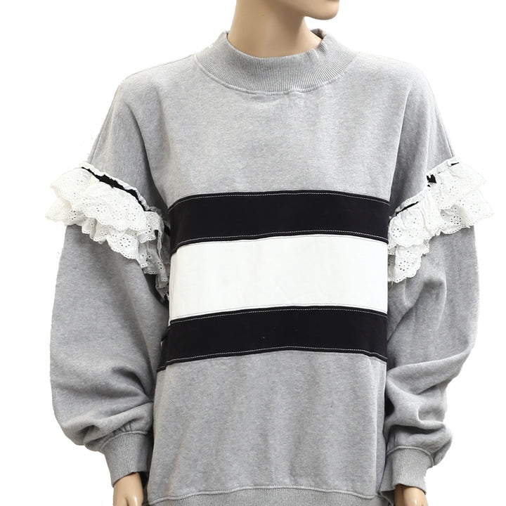 BDG Urban Outfitter Emory Ruffle Pullover Sweatshirt Tunic Top