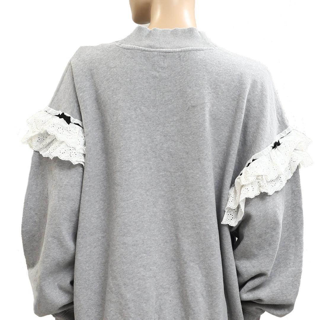 BDG Urban Outfitter Emory Ruffle Pullover Sweatshirt Tunic Top