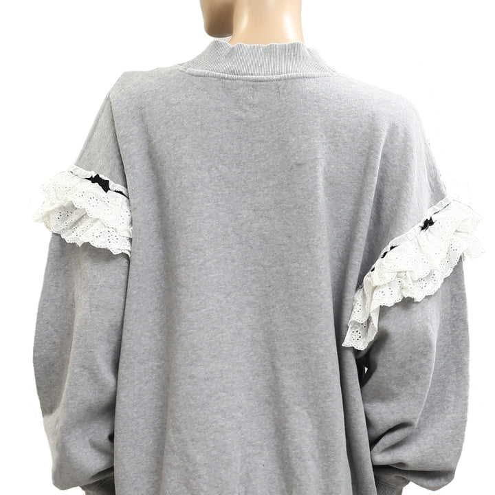 BDG Urban Outfitter Emory Ruffle Pullover Sweatshirt Tunic Top