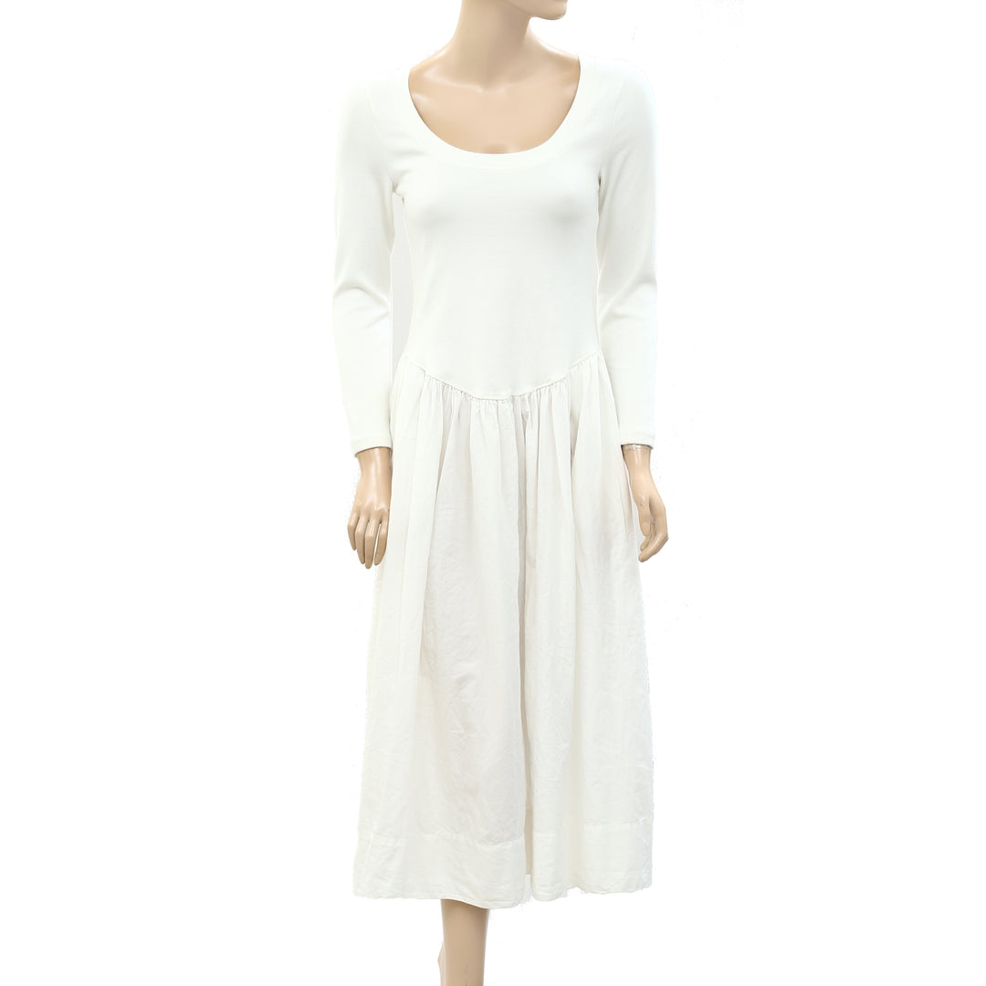 free people aelia midi dress Free People Free-est Fp Beach Aelia Drop-Waist Midi Dress White Chocolate Couture