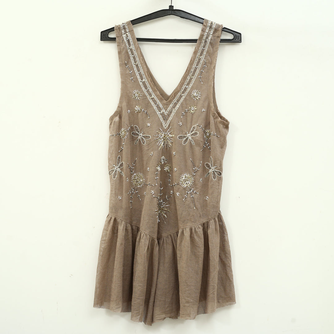 Free People Intimately Nightcap Embellished Slip Mini Dress