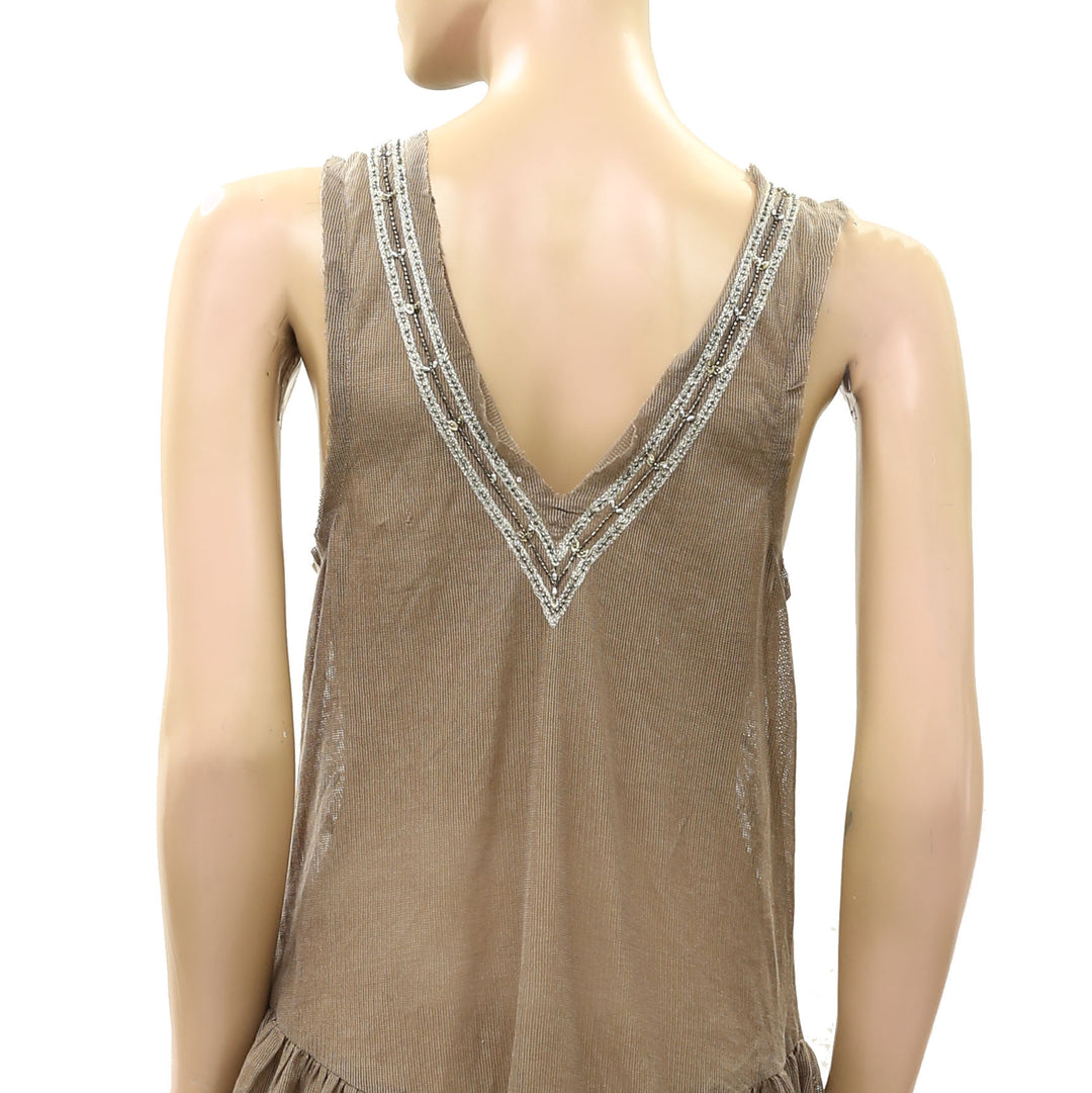 Free People Intimately Nightcap Embellished Slip Mini Dress