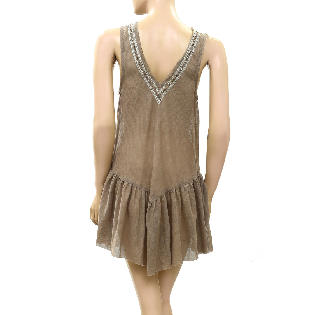 Free People Intimately Nightcap Embellished Slip Mini Dress