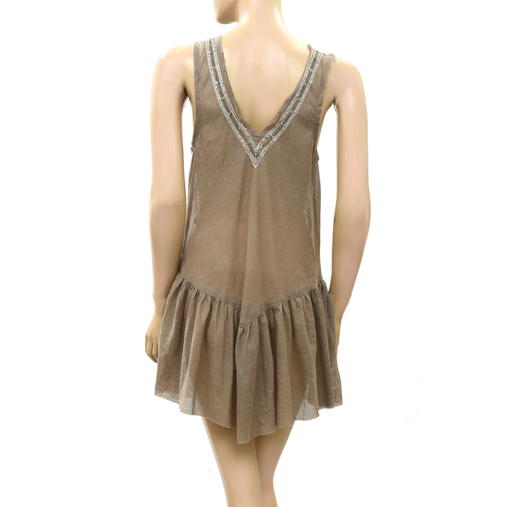 Free People Intimately Nightcap Embellished Slip Mini Dress