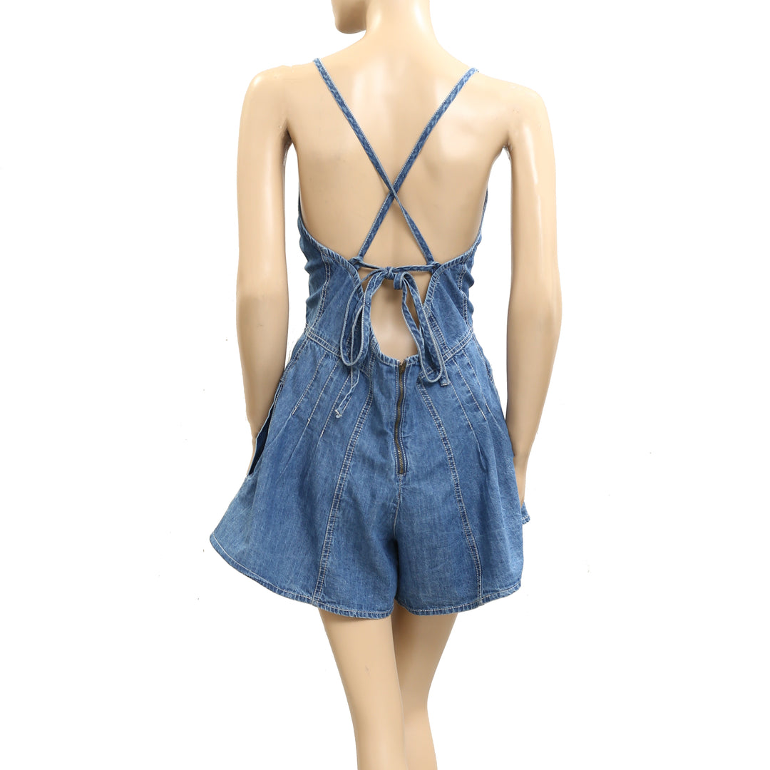 Free People We The Free Nostalgia Ultra-Shortalls Romper